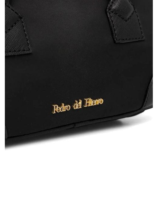 Pedro Del Hierro Madrid Black Sac À Bandoulière Zippé À Logo