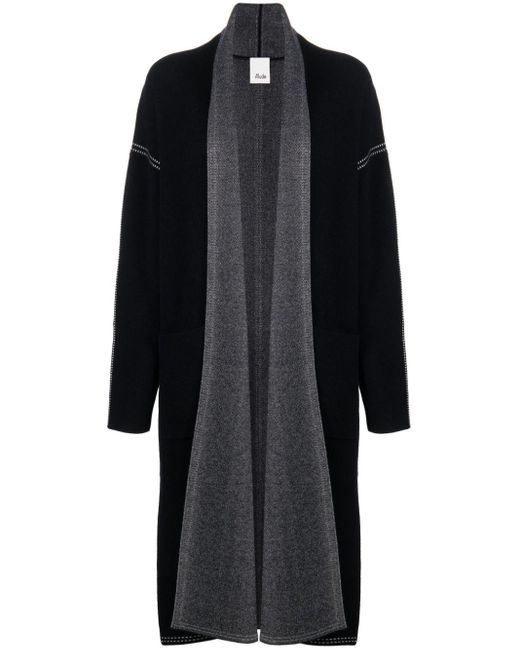 Allude Black Stitch-detailed Long-lenght Cardigan
