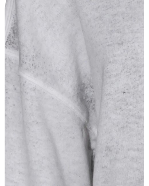 Thom Krom Gray Long-Sleeve Cropped Sweatshirt