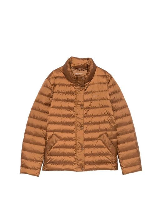 Gant Brown Quilted High-Neck Jacket