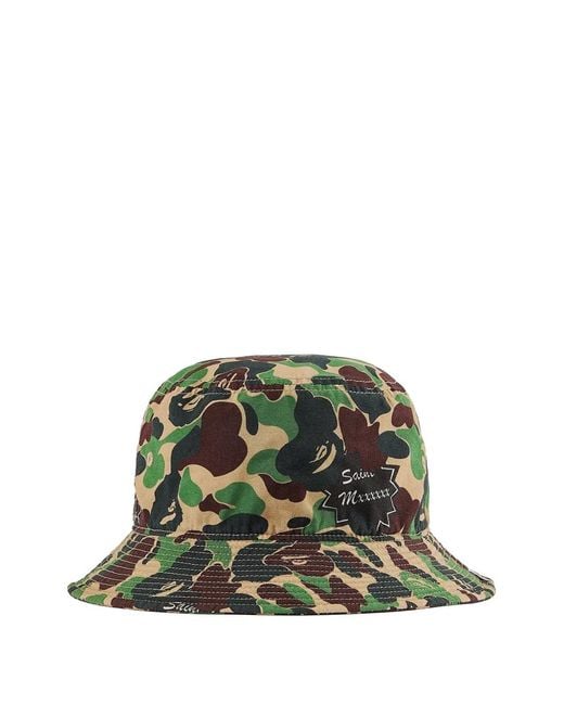 SAINT Mxxxxxx Green Camo-Pattern Bucket Hat