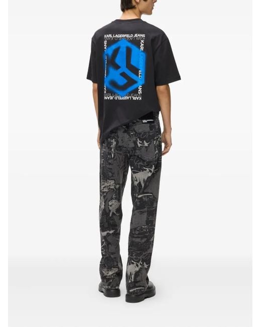 Karl Lagerfeld Black Five-Pocket Jeans for men