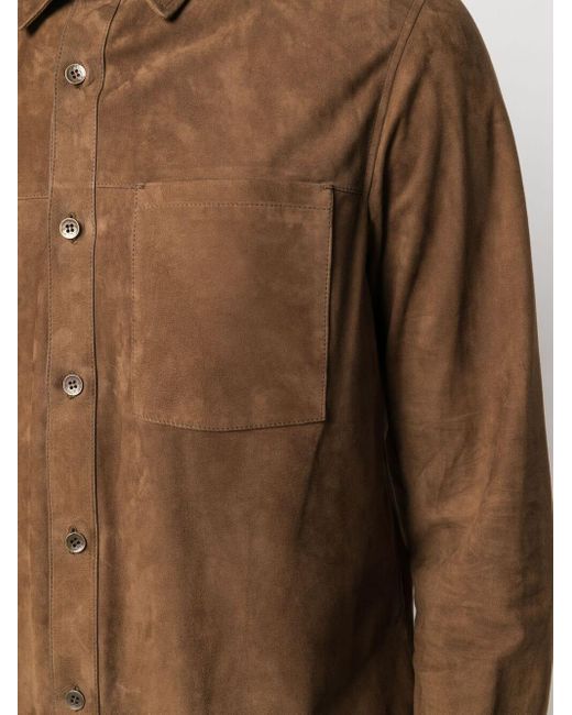 Ajmone スエード Siena スエードシャツ カラー ブラウン メンズ Lyst Ajmone スエード Siena スエードシャツ カラー ブラウン メンズ Lyst