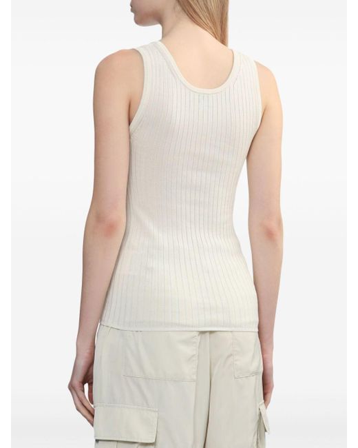 Herskind White Ribbed-knit Tank Top