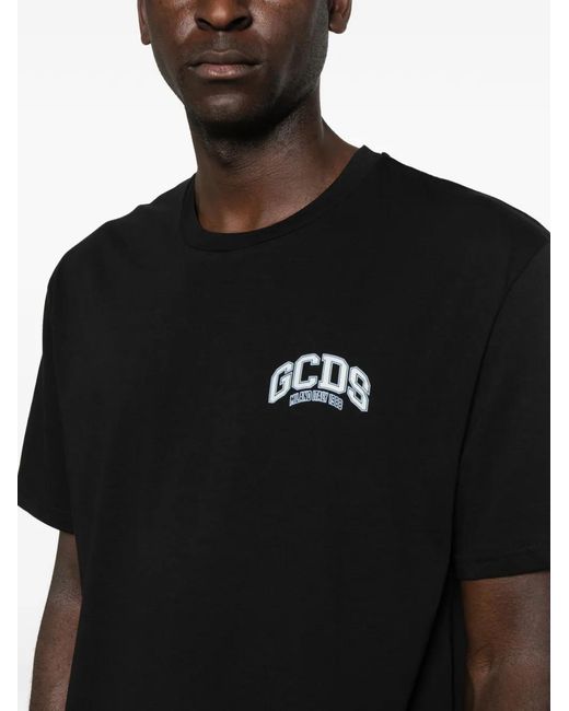 Gcds Black Logo-Print T-Shirt for men