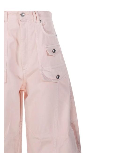 Sportmax Pink Spxfashion Cotton Cargo Jeans