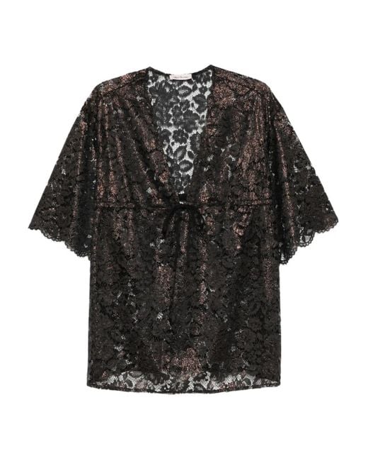 Agent Provocateur Black Haut Trixa En Dentelle Métallisée