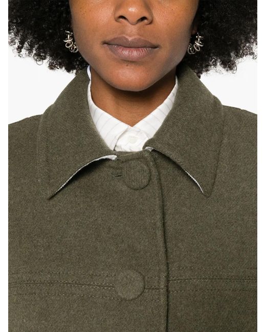 N°21 Green Single-Breasted Felted Coat