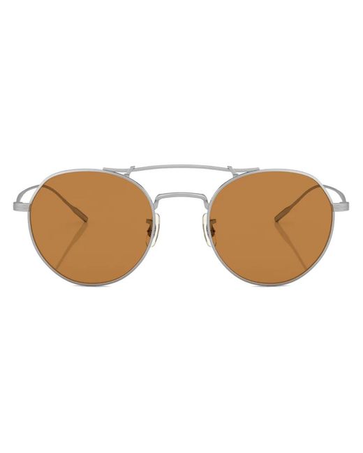 Oliver Peoples Brown Reymont Round-Frame Sunglasses