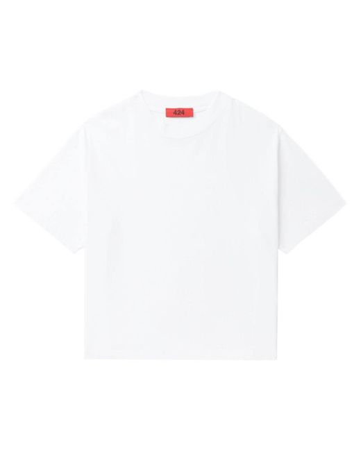 T-shirt en coton à col rond 424 pour homme en coloris White