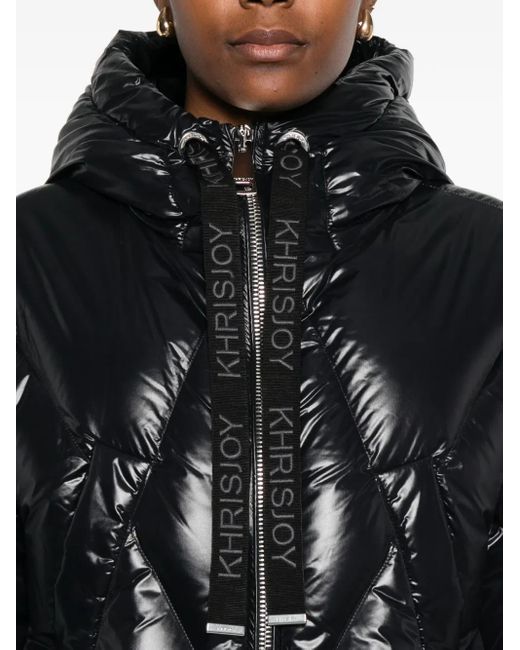 Khrisjoy Black Quilted-Hooded Puffer Jacket