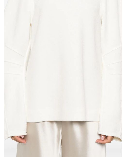 Jil Sander White Textured Sweatshirt