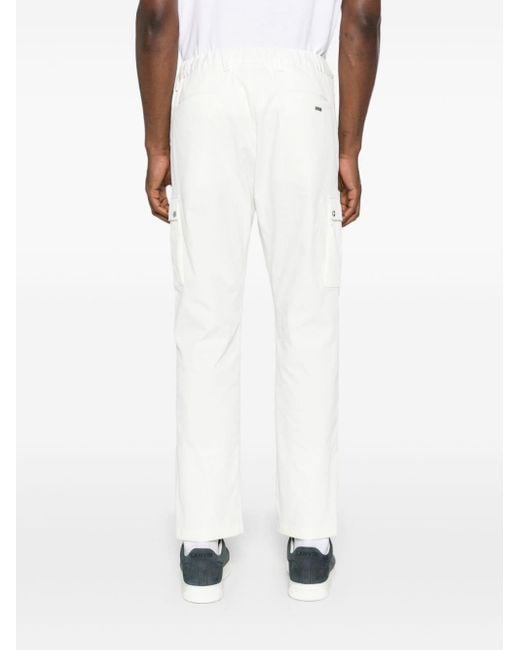 Herno White Drawstring-waist Tapered Trousers for men