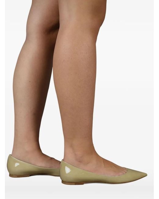 Jimmy Choo Natural Alina Pointed-Toe Ballet Flats