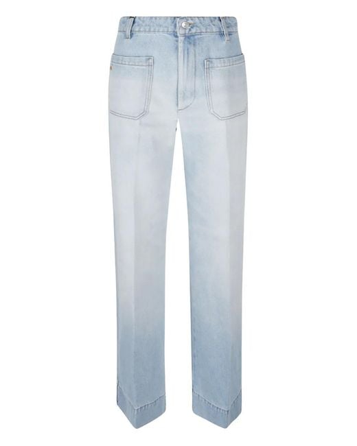 Victoria Beckham Blue Straight-Leg Jeans