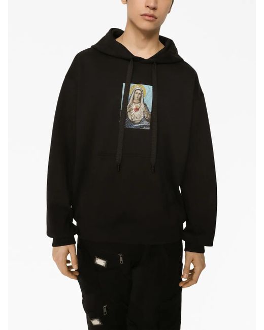 Hoodie En Coton À Imprimé Graphique Dolce & Gabbana pour homme en coloris Black