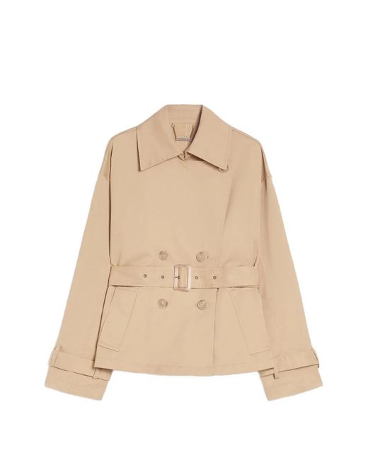 Pennyblack Natural Double-Breasted Belted Trench Coat