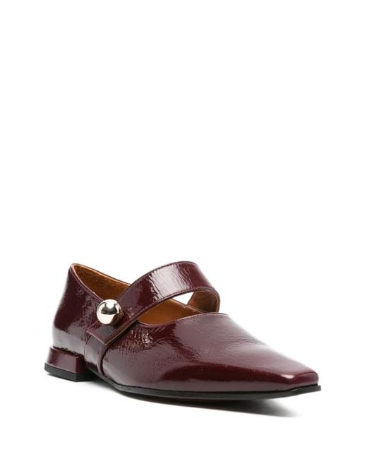 Chie Mihara Brown Garne Pointed-Toe Ballet Flats