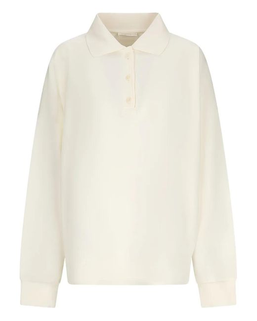 The Row White Long-Sleeves Polo-Shirt