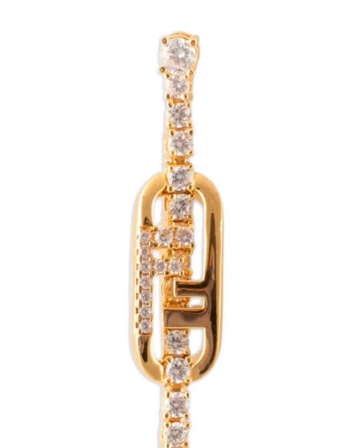 Fendi White O'Lock Dangle Earrings