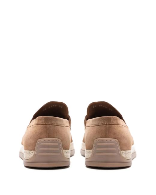 Poche Paris Brown Suede Loafers for men