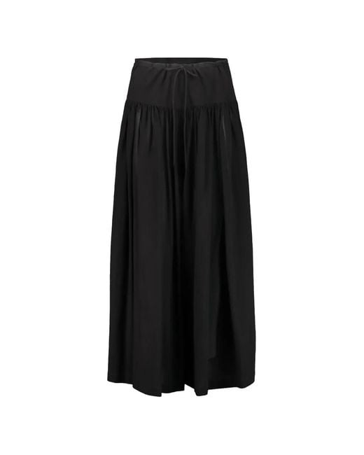The Row Black Drawstring Wide-Leg Trousers