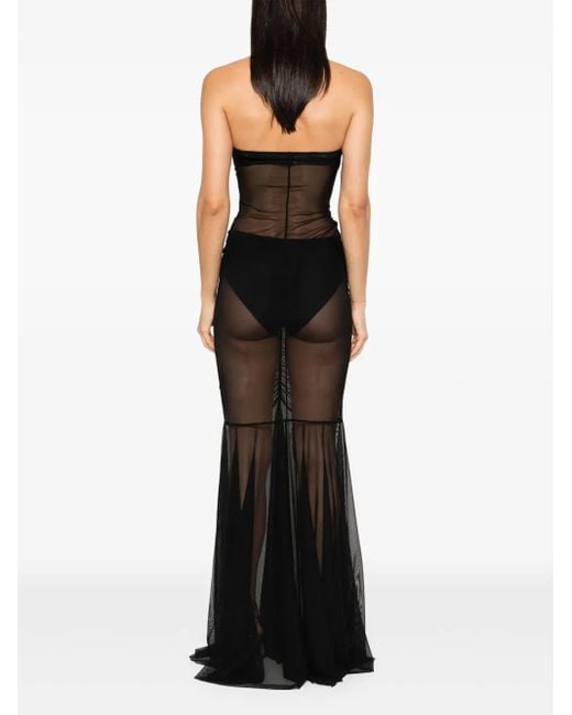 Norma Kamali Black Strapless Fishtail Gown