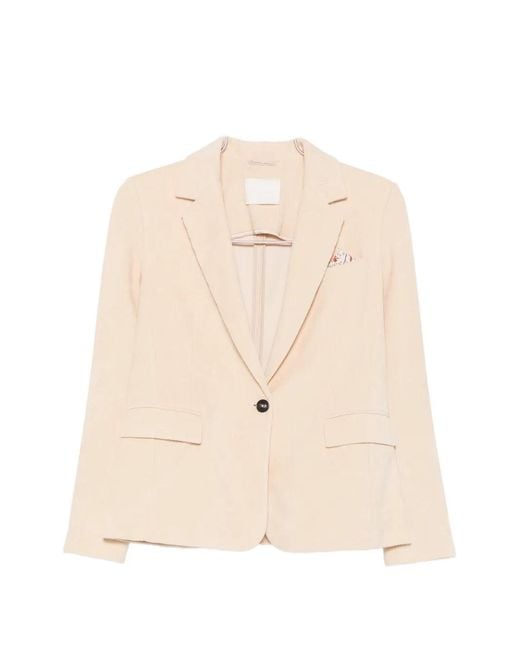 Circolo 1901 Natural Corduroy-Effect Single-Breasted Jacket