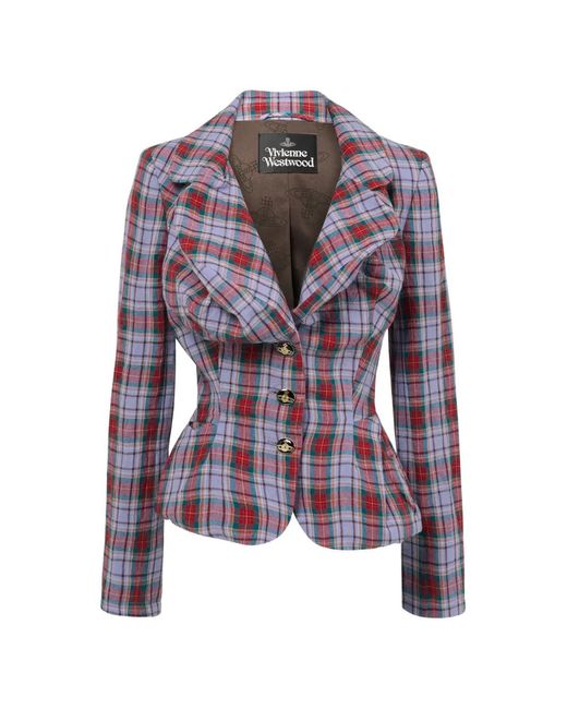 Vivienne Westwood Purple Tartan Button Jacket