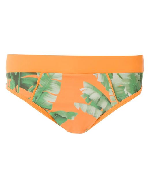 Amir Slama Yellow Slip De Bain Imprimé for men