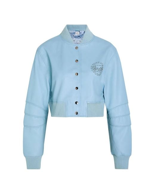 AN-Y1 Blue Queen Cropped Bomber Jacket