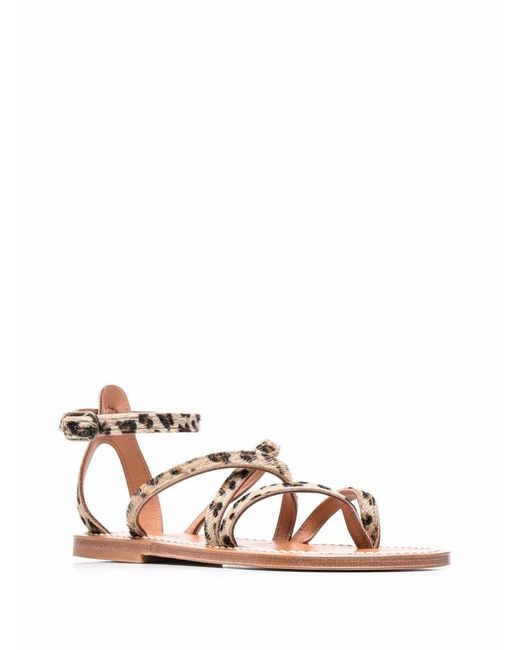 K. Jacques Brown Epicure Leopard-Print Sandals