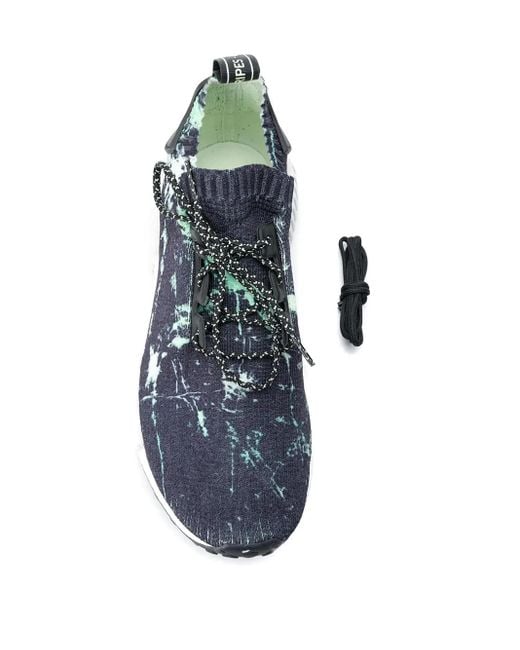 Adidas Blue Nmd R1 Primeknit Marble" Sneakers