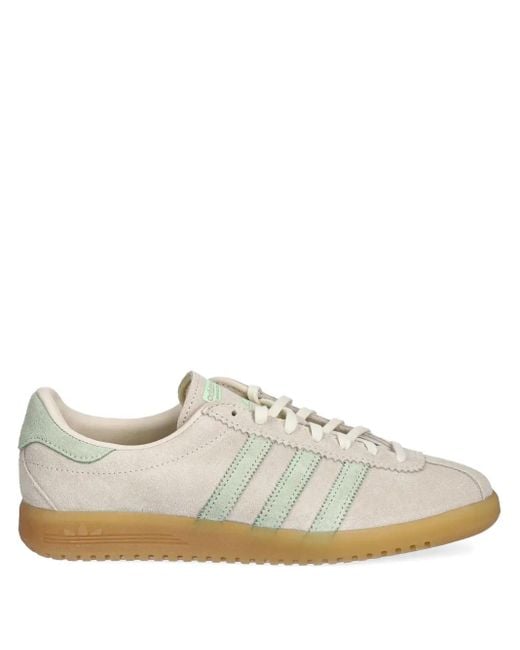 Adidas White Brmd Suede 3-Stripe Sneakers