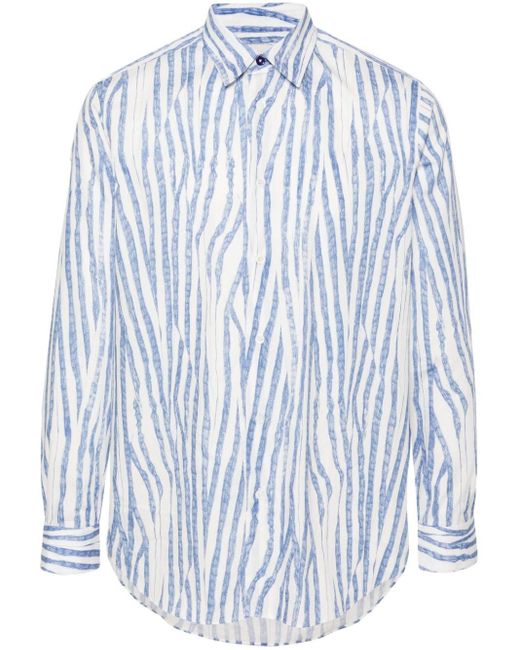 Paul Smith Gestreiftes Hemd aus Bio-Baumwolle in Blue für Herren