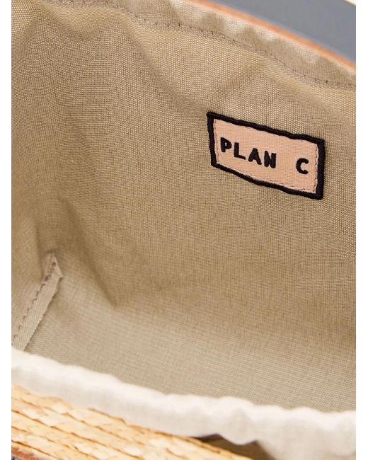 トートバッグ Plan C Woven Raffia Shopper Bag Plan C Woven-Raffia Tote Bag in Natural | Lyst