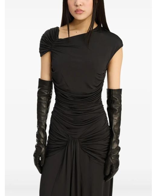 ROTATE BIRGER CHRISTENSEN Black Maxi Asymmetric Dress