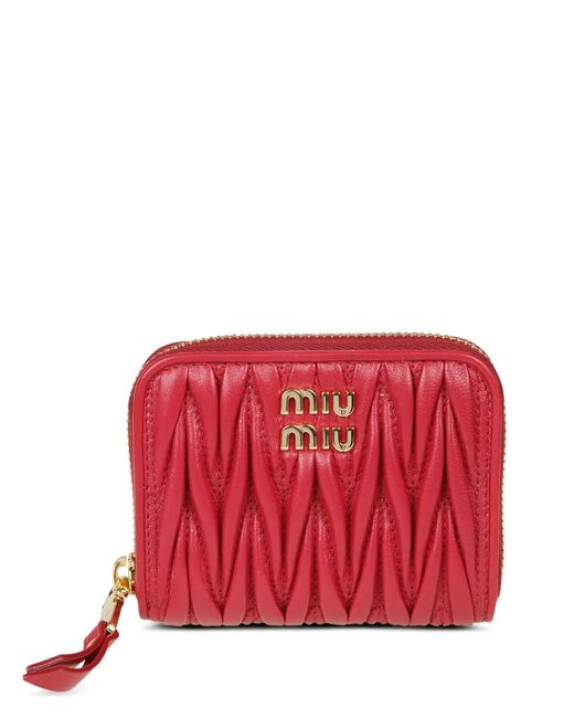 Miu Miu Red Quilted Wallet