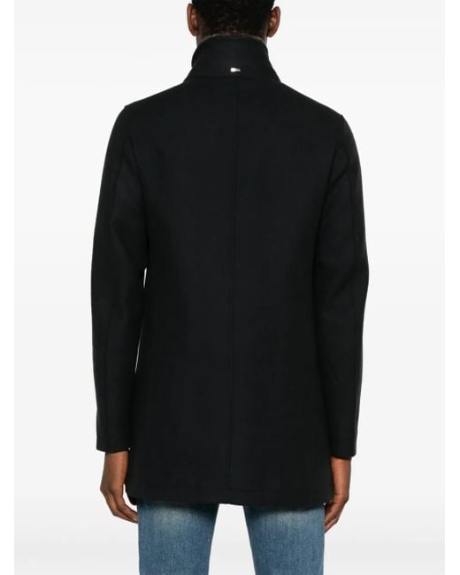 メンズ Herno エコファーカラーコート Black