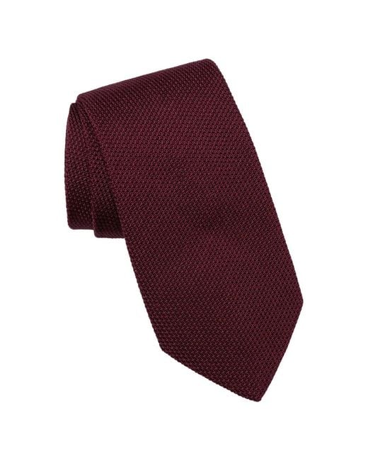 Elizabetta Red Chianti Silk Grenadine Tie for men