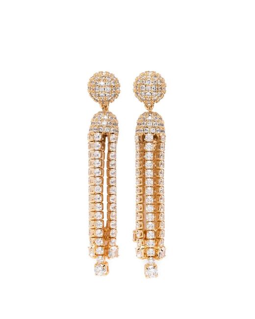 Self-Portrait Metallic Boucles D'Oreilles Serties De Cristaux
