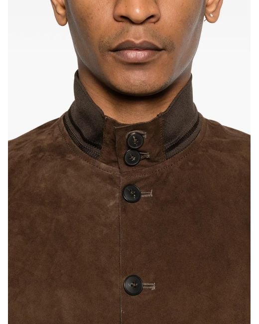 The Jackie Leathers Brown Button Pocket Jacket for men