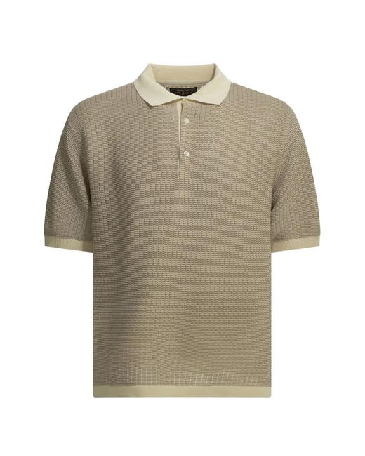 Beams Plus Natural Textured-Knit Short-Sleeve Polo Shirt for men