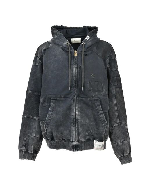 Maison Mihara Yasuhiro Gray Hooded Patchwork Sweatshirt for men
