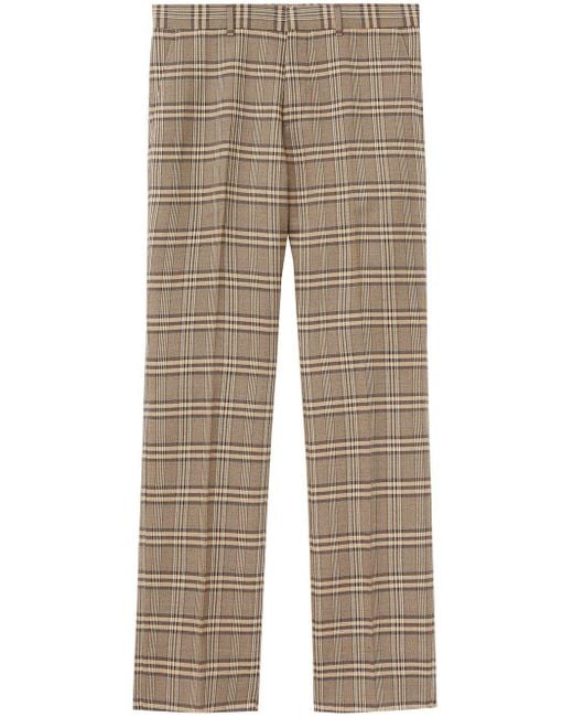 Pantalon en maille à motif Prince de Galles Burberry pour homme en coloris Brown