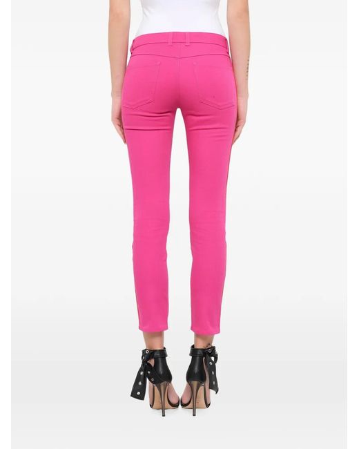 McQueen Pink Belt-Loop Skinny-Fit Jeans