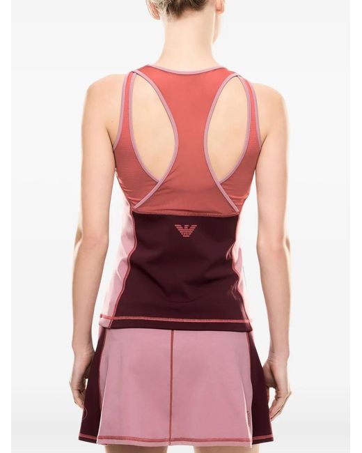 EA7 Pink Panelled Racerback Top