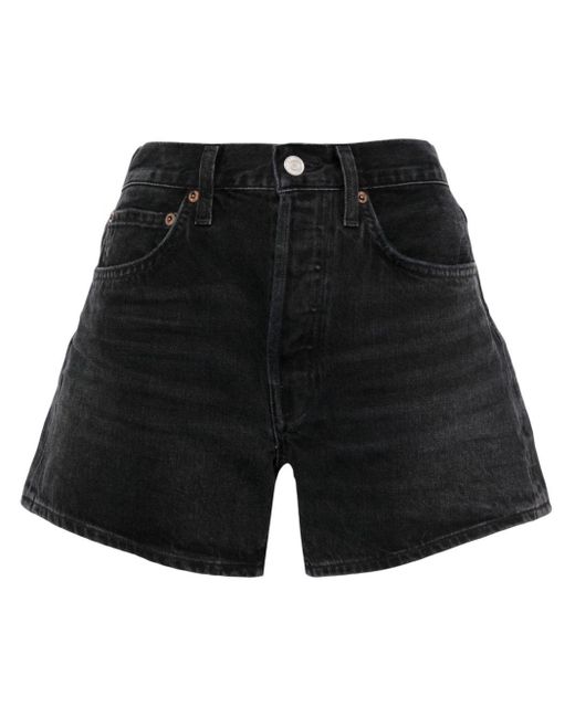 Agolde Black Parker Denim Shorts