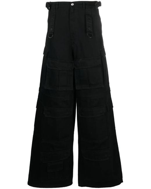 Vetements Blue Wide-Leg Cargo Trousers