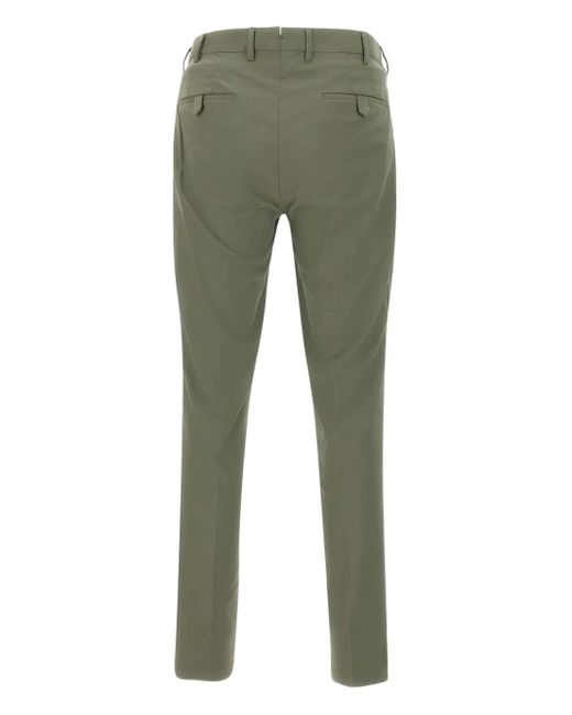 Devore Green Pleated-Front Trousers for men